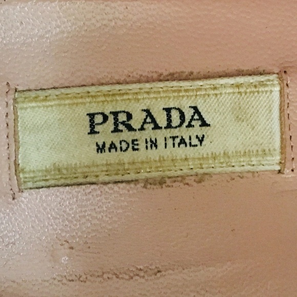 Prada Brown Scallop Satin Earth-Tone Stone Heels - Picture 5 of 8
